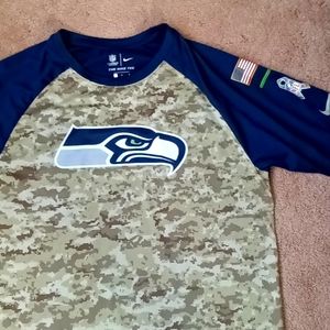 Seahawks dry fit salute to service baseball shirt